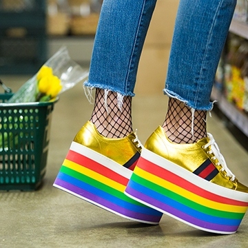 Gucci Rainbow Platforms Spring 2017